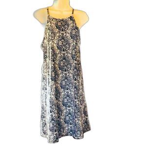 ANGIE Blue and White Paisley Sundress Spaghetti Strap Womens Medium